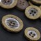 12 Pieces Large Sanded Faux Wood Buttons 32L 20mm / 13/16" Four Hole Plastic Multipurpose Buttons
